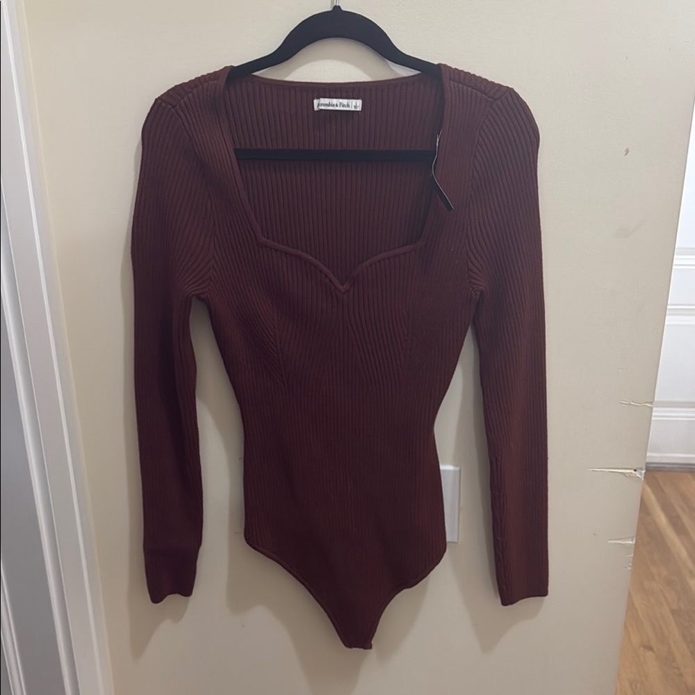 NWT Abercrombie Women's Ribbed Bodysuit - Brown